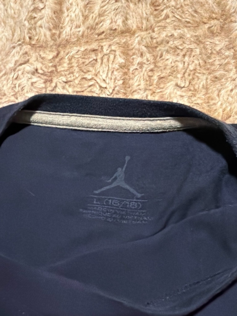 Jordan Navy Short-Sleeve Tee with Silver Jumpman - Picture 2 of 2